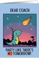 Coach Happy Birthday Kawaii Cartoon Dino card