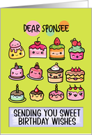 Sponsee Happy Birthday Sweet Kawaii Birthday Cakes card