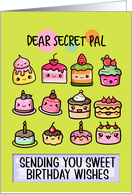 Secret Pal Happy Birthday Sweet Kawaii Birthday Cakes card