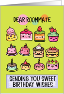 Roommate Happy Birthday Sweet Kawaii Birthday Cakes card