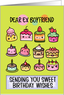 Ex Boyfriend Happy Birthday Sweet Kawaii Birthday Cakes card