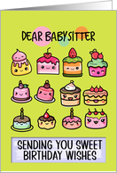 Babysitter Happy Birthday Sweet Kawaii Birthday Cakes card