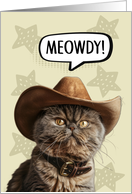 Hi Hello Meowdy Cowboy Exotic Shorthair Cat card