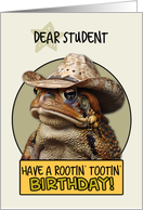 Student Happy Birthday Country Cowboy Toad card