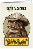 Customer Happy Birthday Country Cowboy Toad card