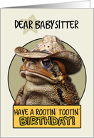 Babysitter Happy Birthday Country Cowboy Toad card