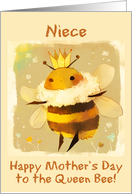 Niece Happy Mother’s Day Kawaii Queen Bee with Crown card
