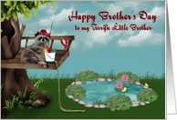 Brother’s Day to Little Brother with a Raccoon Fishing from a Tree card