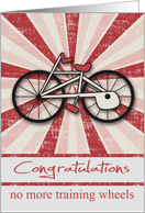 Congratulations, no more training wheels, general, red starbursts card