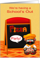 Invitations to School’s Out Pizza Party, general, cute chef,menu board card
