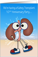 Invitation to Kidney Transplant 10th Anniversary Party with Kidneys card