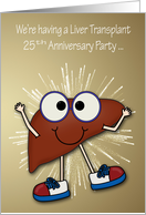 Invitations, Liver Transplant 25th Anniversary Party, happy liver card