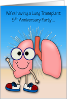 Invitations, Lung Transplant 5th Anniversary Party, happy lungs card