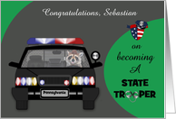 Congratulations on Becoming a State Trooper Custom Name and State card
