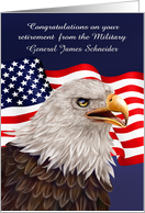 Congratulations on Retirement from Military Custom Name with an Eagle card