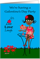 Invitations to Galentine’s Day Party, general, dark-skinned woman card