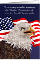 Announcements of Marine Commission, custom, bald eagle with flag card