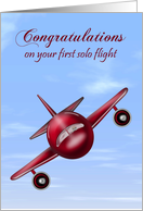 Congratulations on First Solo Airplane Flight with a Raccoon Pilot card