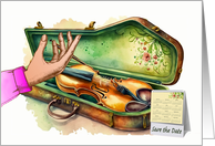Save the Date for a Violin Solo Performance with a Violin and Calendar card