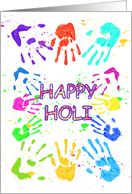 Holi Festival of color Painted hand prints card