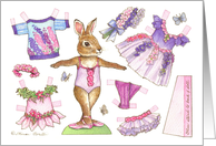 Birthday Larkspur Ballerina Bunny Paper Doll card