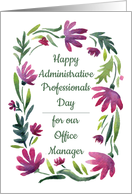 Happy Administrative Professionals Day for managers purple flowers card