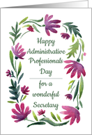 Happy Administrative Professionals Day for secretary purple flowers card