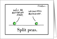 Split Peas Funny Break Up Announcement Cartoon card