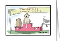 Obedience Competition Funny Dog Birthday Comic Cartoon For Pet Dog card