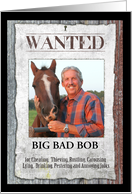 Western Outlaw Wanted Poster Photo Card Birthday card