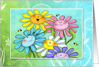 Happy Day Smiling Flowers card