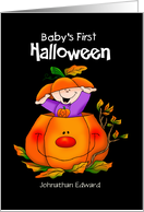 Pumpkin Baby’s First Halloween Personalized card