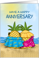 Tropical Pineapple Pair Happy Anniversary card
