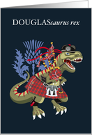DOUGLASsaurus Rex Scotland Ireland Family Tartan Douglas card