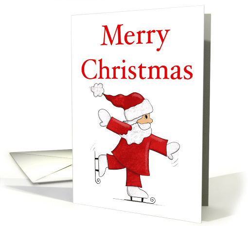 Merry Christmas Skating Santa card (1594130)