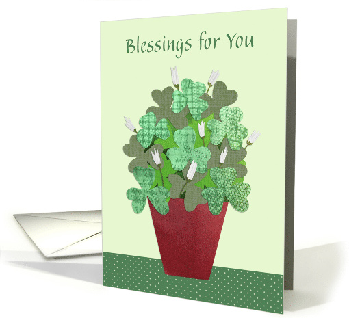 St. Patrick's Day Blessings Shamrock Plant and Poem card (1674992)
