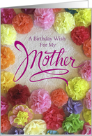 Colorful Paper Flowers Birthday Mother Lace card