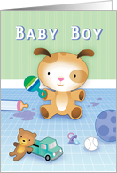 New Baby Boy Congratulations Puppy Mess card