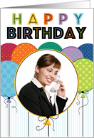 Business Happy Birthday Balloons Custom Photo card