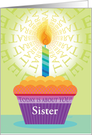 Sister Birthday Cupcake Celebrate card