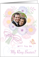 Wedding Floral Bouquet Ring Bearer Invitation Custom Photo card
