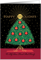 Friend And Family Happy Holidays Christmas Tree Ornaments card