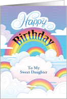 Rainbows Clouds Happy Birthday Customize Daughter card