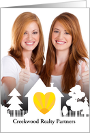 Custom Photo Realtor Thank You To Buyers Yellow Heart House card