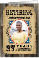 27 Years Custom Name Retirement Invite Wanted Poster card