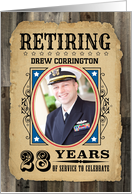 28 Years Custom Name Retirement Invite Wanted Poster card