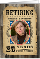 29 Years Custom Name Retirement Invite Wanted Poster card