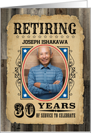 30 Years Custom Name Retirement Invite Wanted Poster card