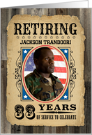 33 Years Custom Name Retirement Invite Wanted Poster card
