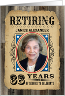 38 Years Custom Name Retirement Invite Wanted Poster card